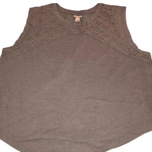 Mossimo Supply & Co size XXL gray tank top with lace detail